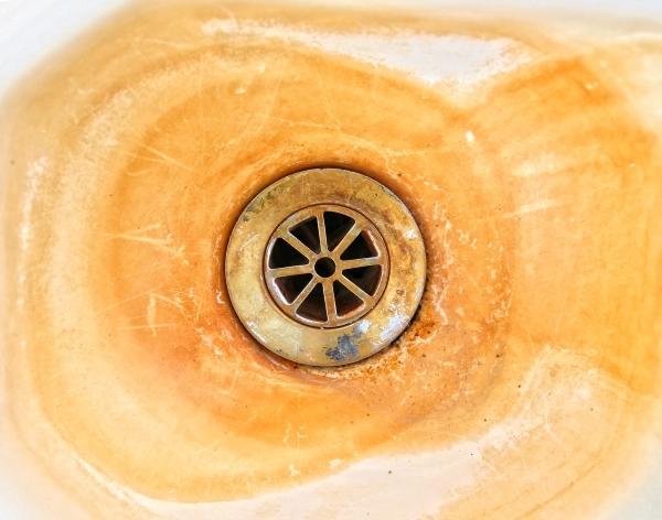 Rust staining from iron in water